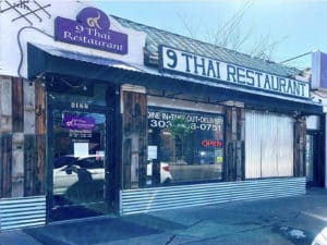 Exteriors at 9 Thai Restaurant in Denver