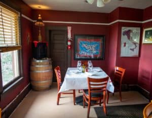 Charming interiors at Odyssey Italian Restaurant in Denver