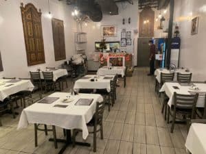 Interiors and seating at Yahya’s Mediterranean Grill & Pastries in Denver